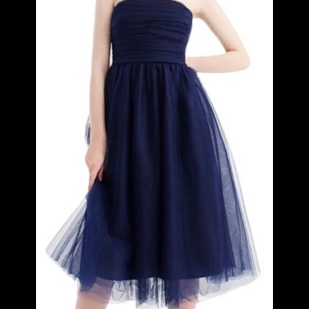 Tulle JCREW MIDI/tea dress, navy blue